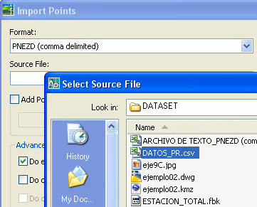 importar puntos excel autocad