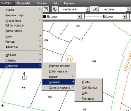 civill cad reporte parcelas